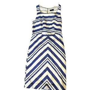 The Limited Coastal Dress- Size 0 Tall Blue-White Linen, Coastal, Preppy‎